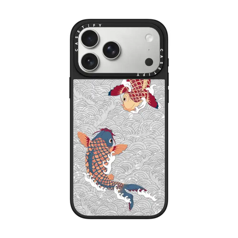 koi fish Japanese tattoo style transparent pattern