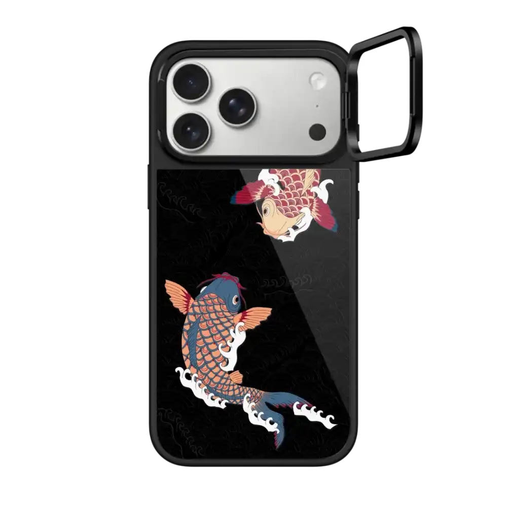 koi fish Japanese tattoo style transparent pattern