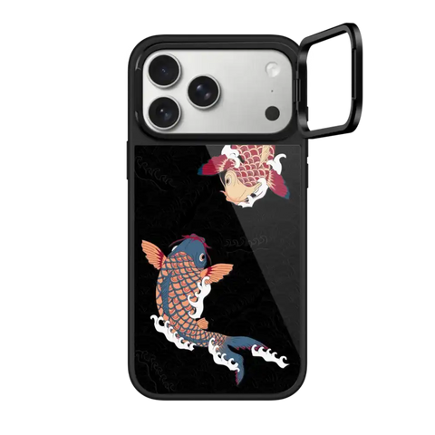koi fish Japanese tattoo style transparent pattern