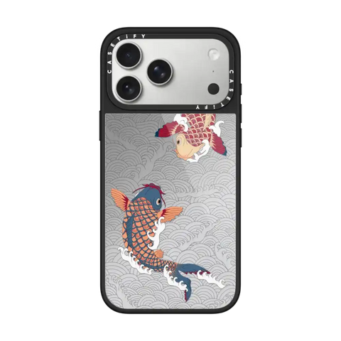 koi fish Japanese tattoo style transparent pattern