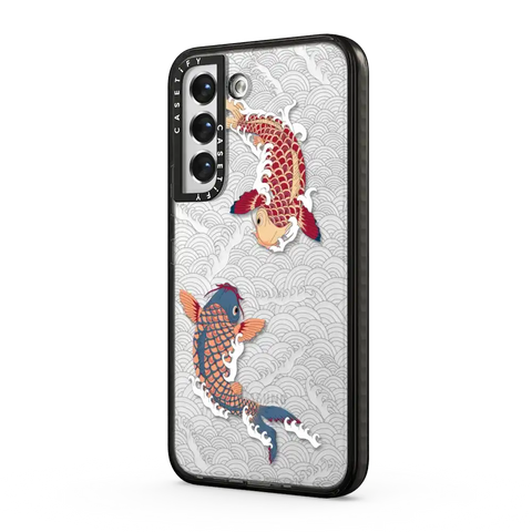 koi fish Japanese tattoo style transparent pattern