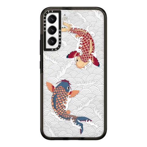 koi fish Japanese tattoo style transparent pattern