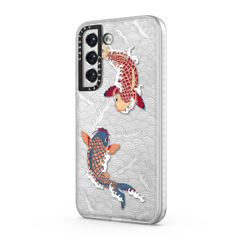koi fish Japanese tattoo style transparent pattern