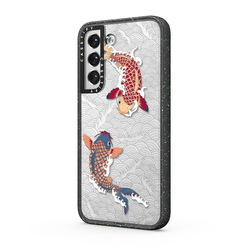 koi fish Japanese tattoo style transparent pattern