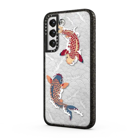 koi fish Japanese tattoo style transparent pattern