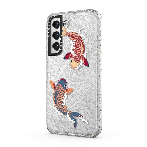 koi fish Japanese tattoo style transparent pattern