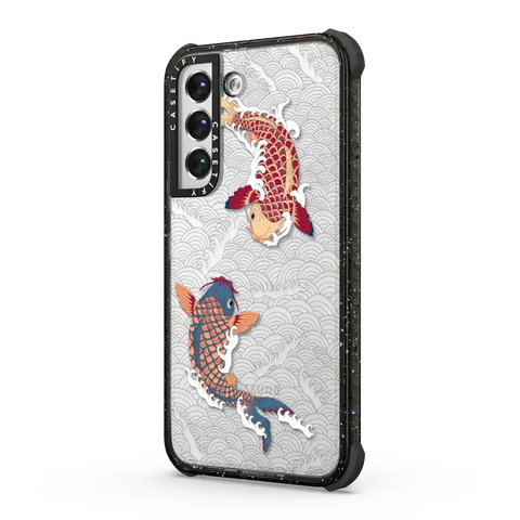 koi fish Japanese tattoo style transparent pattern