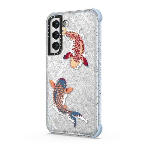 koi fish Japanese tattoo style transparent pattern