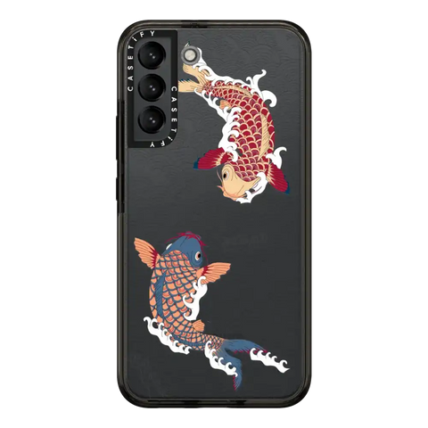 koi fish Japanese tattoo style transparent pattern