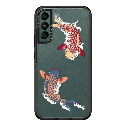 koi fish Japanese tattoo style transparent pattern