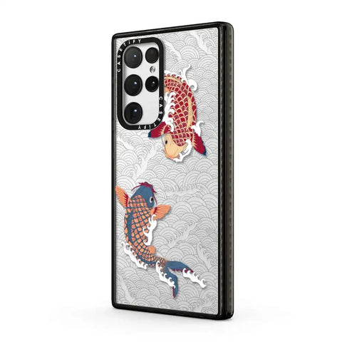 koi fish Japanese tattoo style transparent pattern