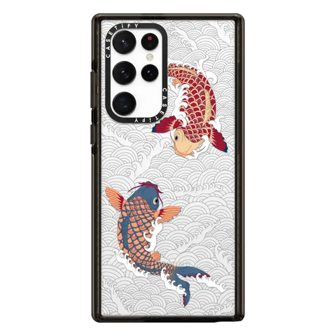 koi fish Japanese tattoo style transparent pattern