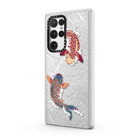koi fish Japanese tattoo style transparent pattern