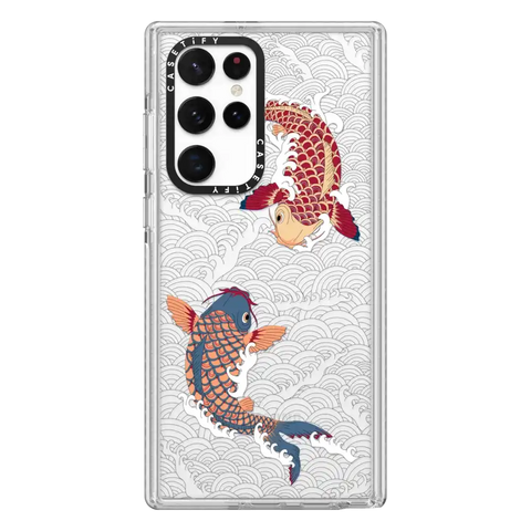 koi fish Japanese tattoo style transparent pattern