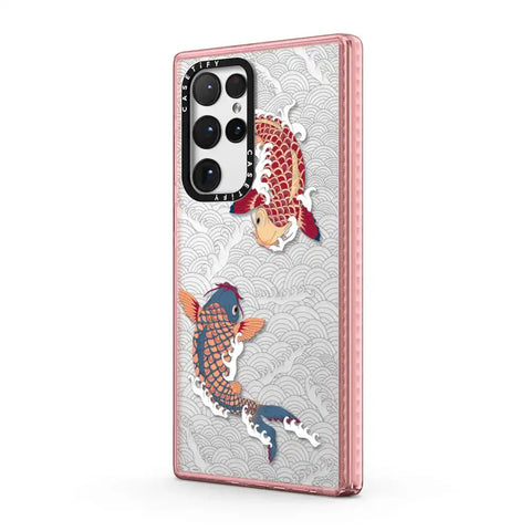 koi fish Japanese tattoo style transparent pattern