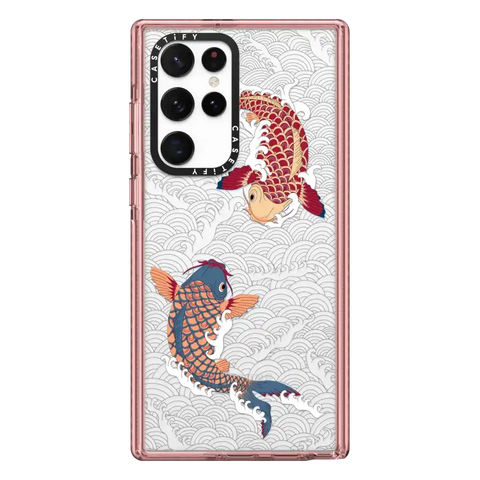 koi fish Japanese tattoo style transparent pattern