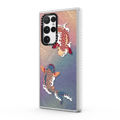 koi fish Japanese tattoo style transparent pattern