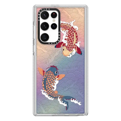 koi fish Japanese tattoo style transparent pattern