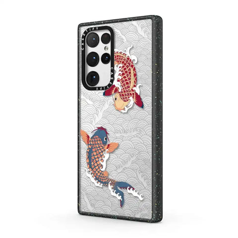 koi fish Japanese tattoo style transparent pattern