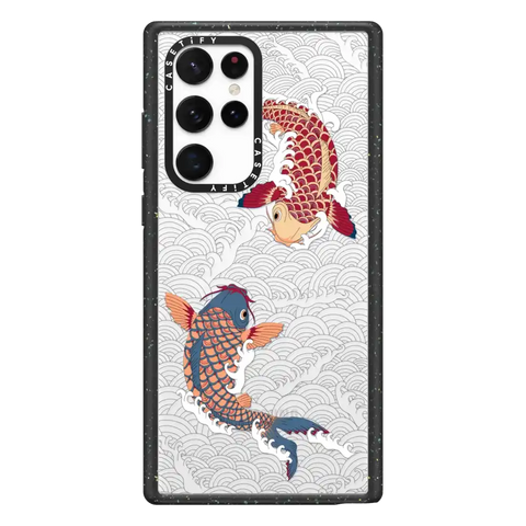 koi fish Japanese tattoo style transparent pattern