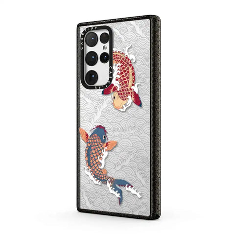 koi fish Japanese tattoo style transparent pattern