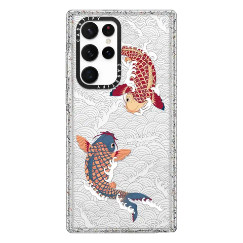 koi fish Japanese tattoo style transparent pattern