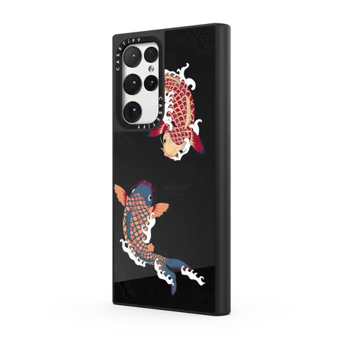 koi fish Japanese tattoo style transparent pattern