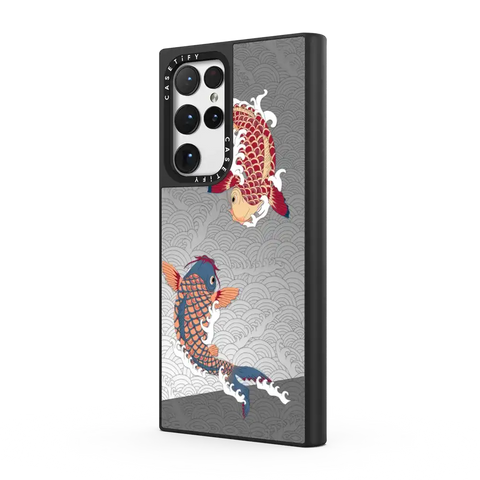 koi fish Japanese tattoo style transparent pattern