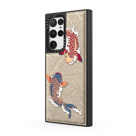 koi fish Japanese tattoo style transparent pattern