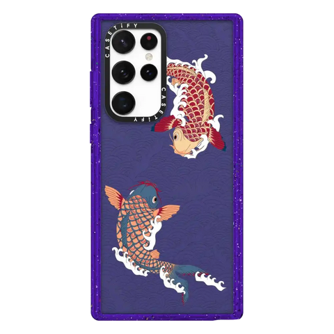 koi fish Japanese tattoo style transparent pattern