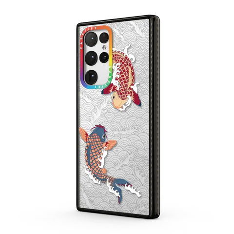 koi fish Japanese tattoo style transparent pattern