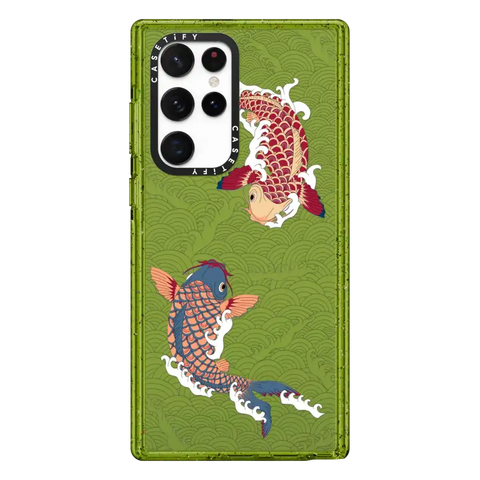 koi fish Japanese tattoo style transparent pattern