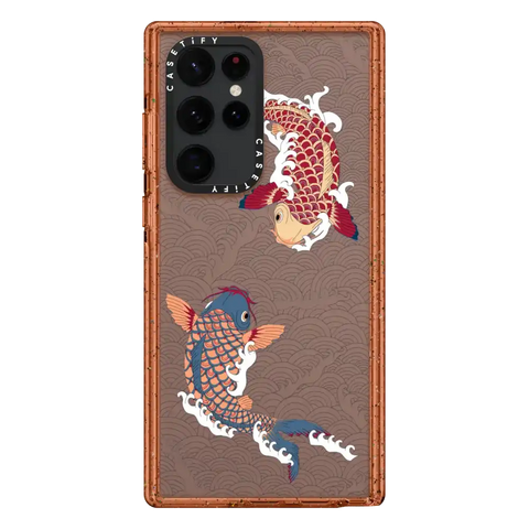 koi fish Japanese tattoo style transparent pattern
