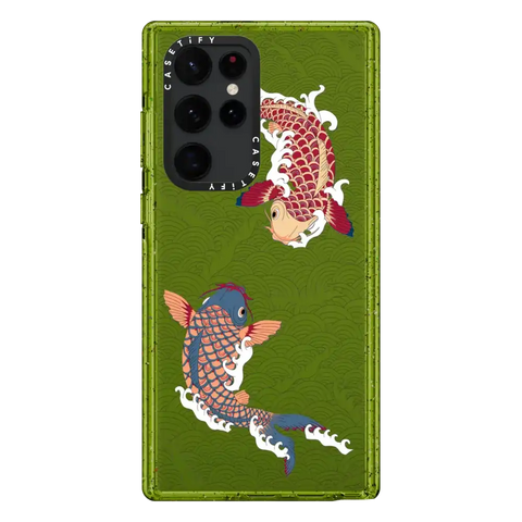 koi fish Japanese tattoo style transparent pattern