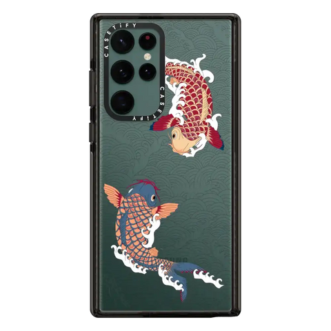 koi fish Japanese tattoo style transparent pattern