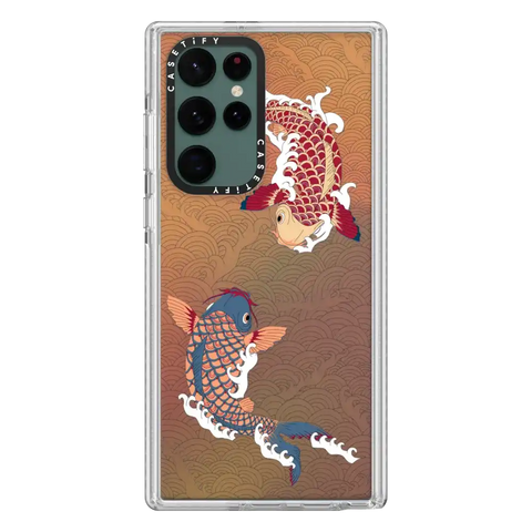 koi fish Japanese tattoo style transparent pattern