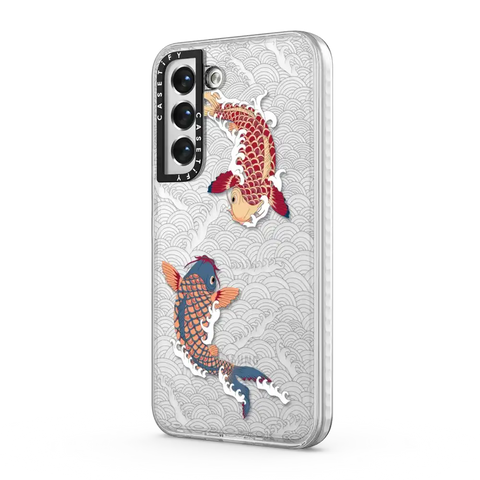 koi fish Japanese tattoo style transparent pattern