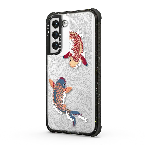 koi fish Japanese tattoo style transparent pattern
