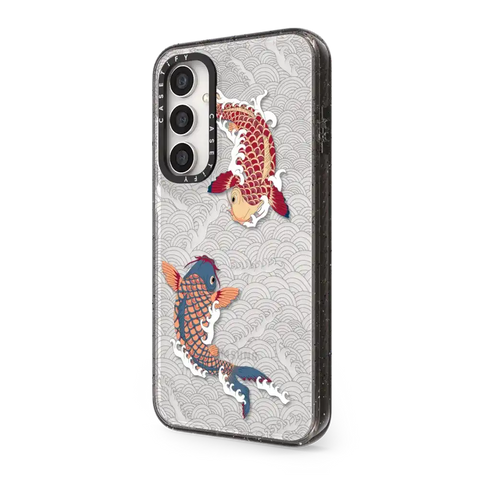 koi fish Japanese tattoo style transparent pattern