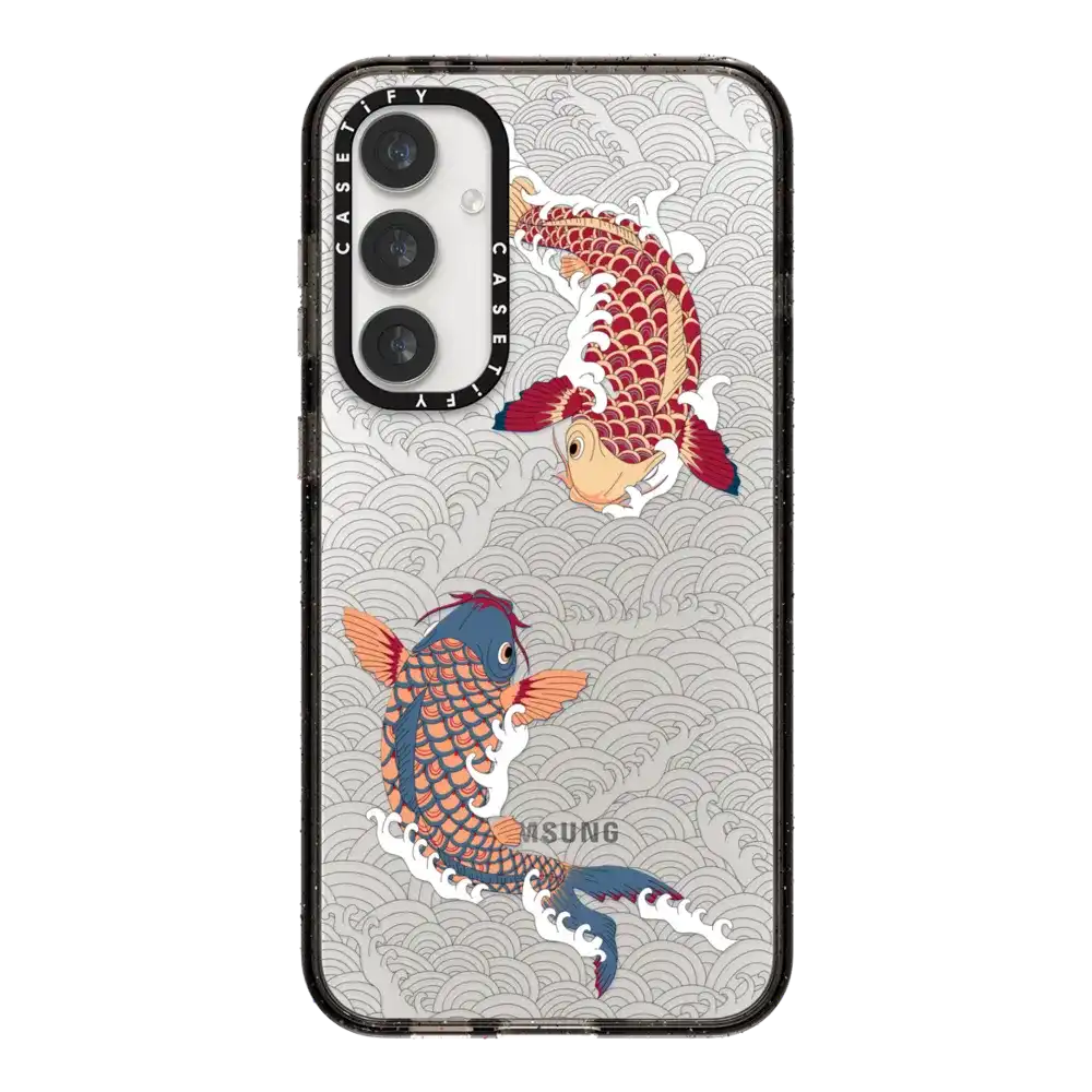 koi fish Japanese tattoo style transparent pattern