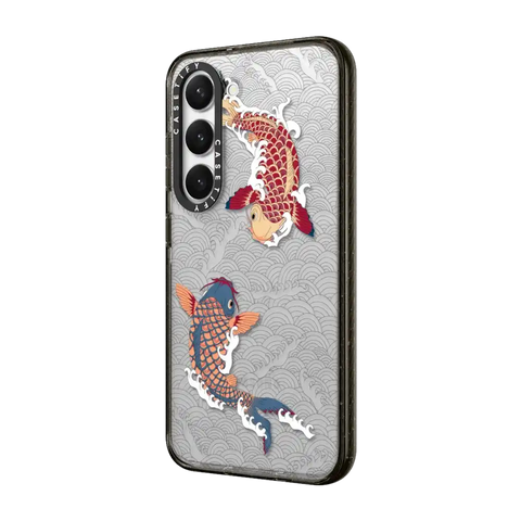 koi fish Japanese tattoo style transparent pattern