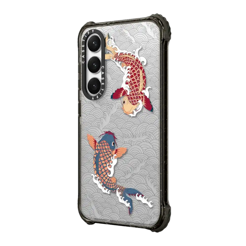 koi fish Japanese tattoo style transparent pattern