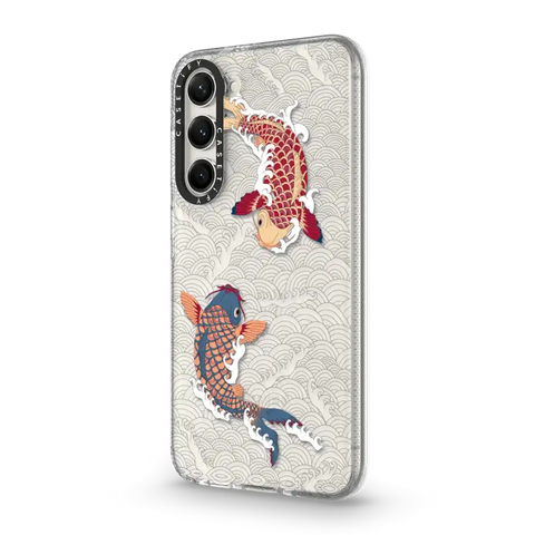 koi fish Japanese tattoo style transparent pattern
