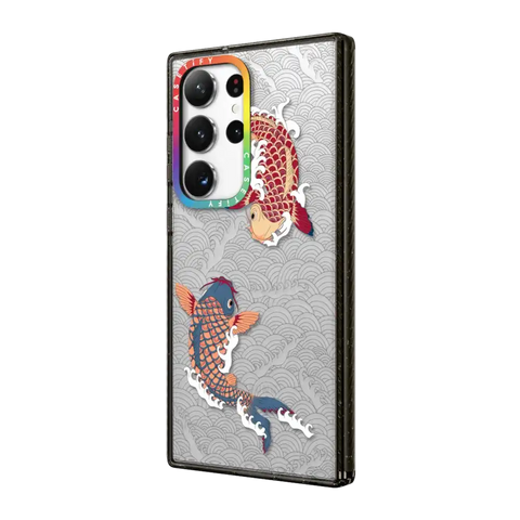 koi fish Japanese tattoo style transparent pattern