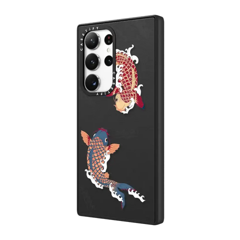 koi fish Japanese tattoo style transparent pattern