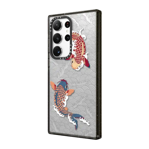 koi fish Japanese tattoo style transparent pattern