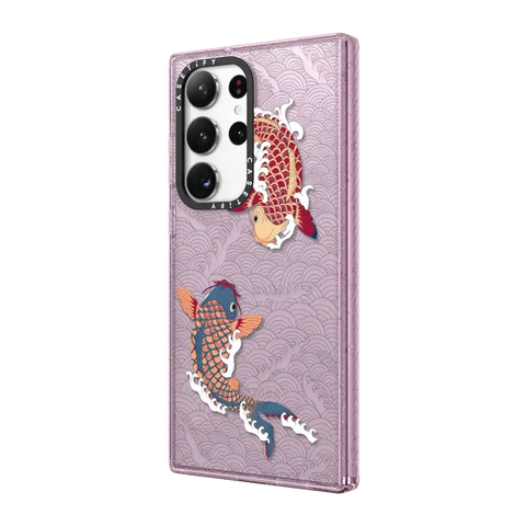 koi fish Japanese tattoo style transparent pattern