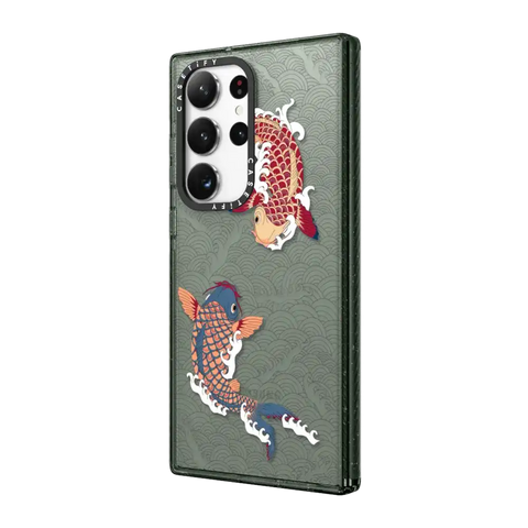 koi fish Japanese tattoo style transparent pattern