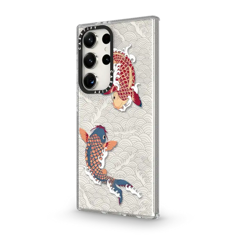 koi fish Japanese tattoo style transparent pattern