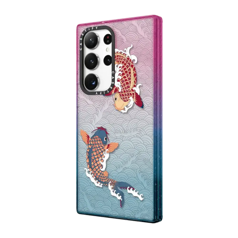 koi fish Japanese tattoo style transparent pattern